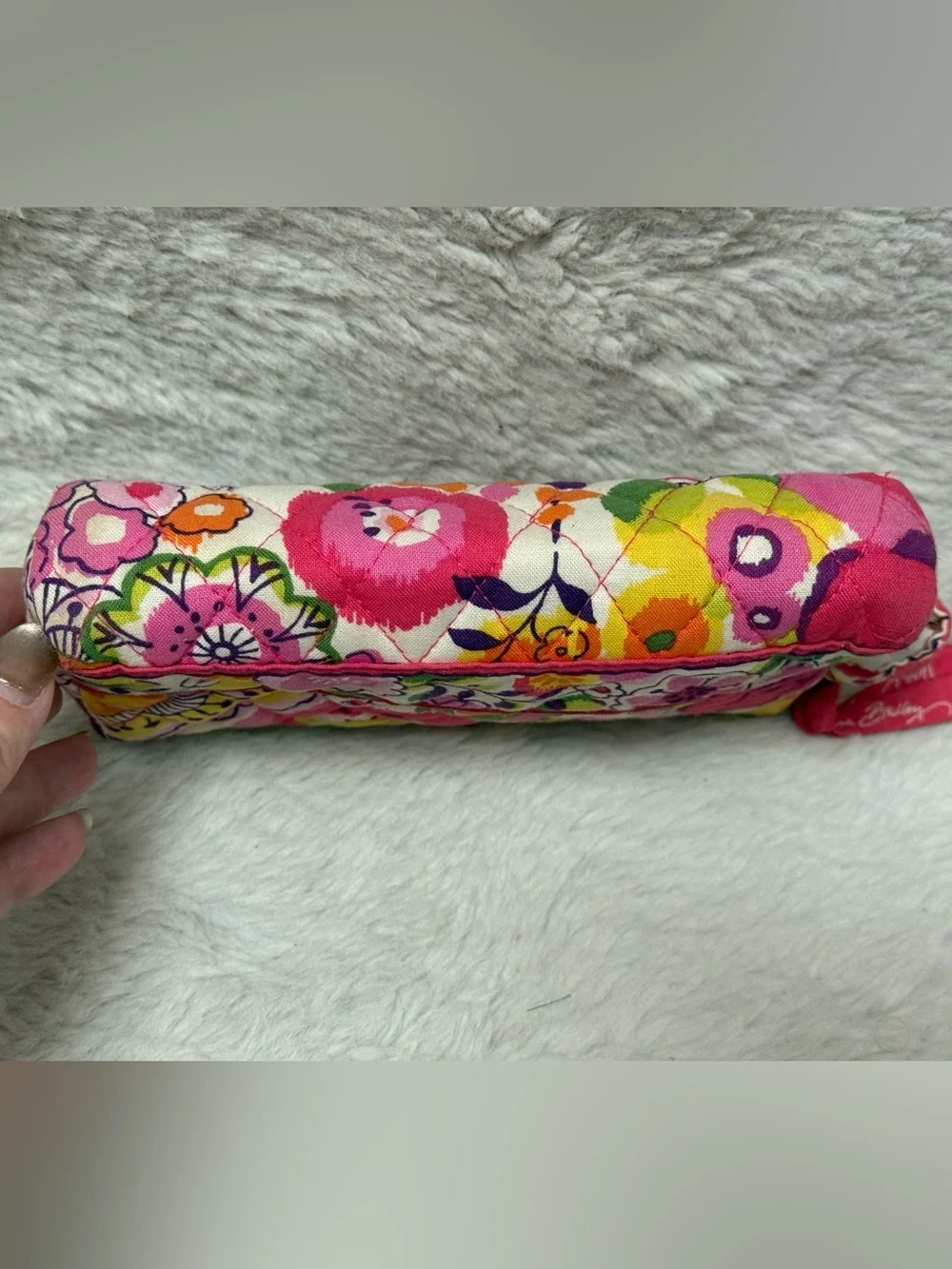 Vera Bradley Multicolor Floral Quilted Cosmetic Bag - Pink, Yellow, Green